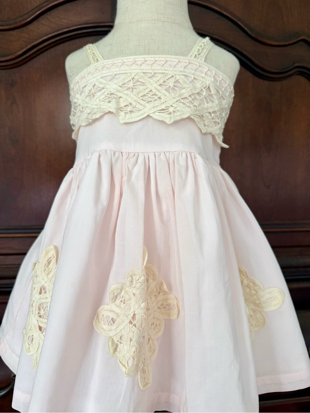 Well Dressed Wolf Daydream Dress Shorties Set 4T Pink Lace Boho